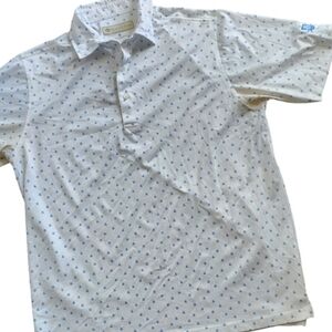 Men's Donald Ross Golf Polo Shirt Medium White Casual Short Sleeve Activewear
